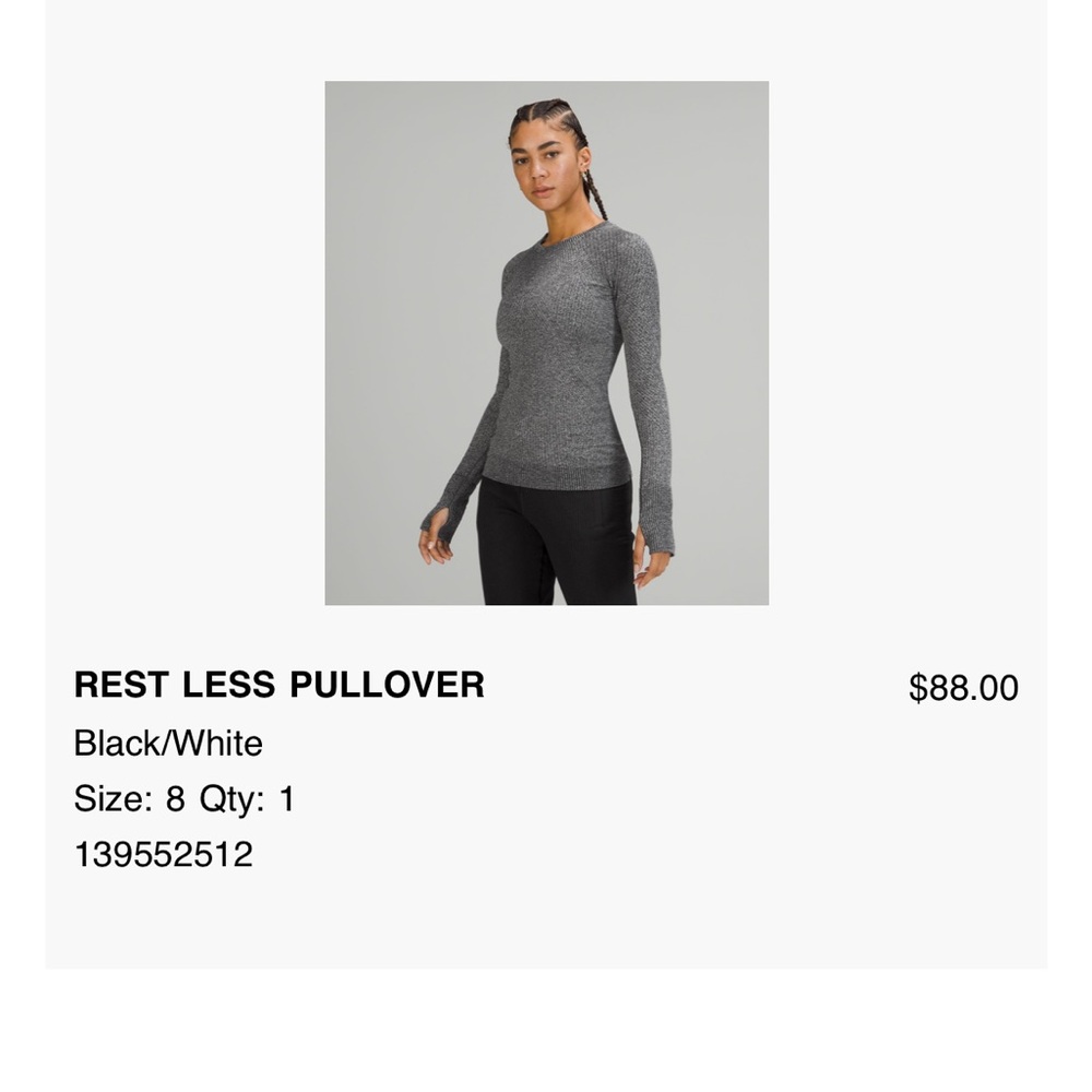 lululemon athletica Grey Rest Less Pullover